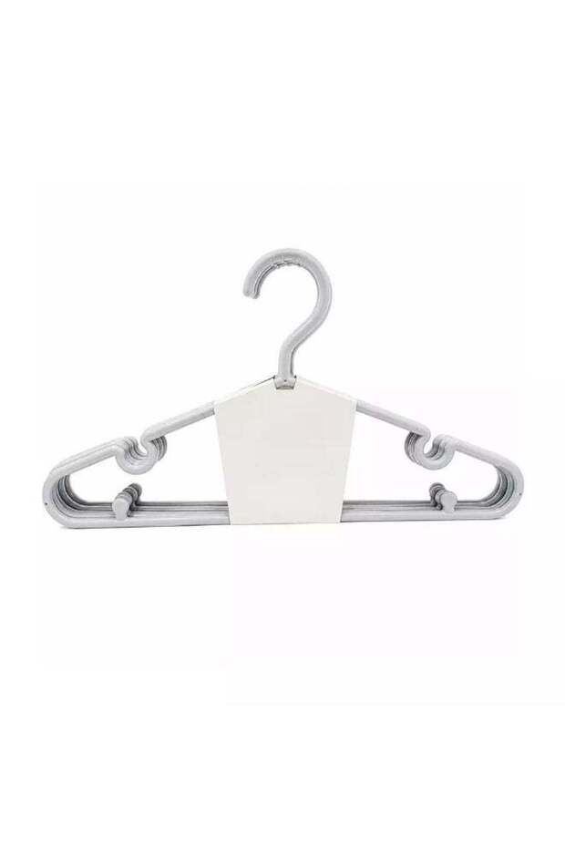 Heavy Duty Non Slip Plastic Flexible Clothes Hangers 5pcs Set- Gray