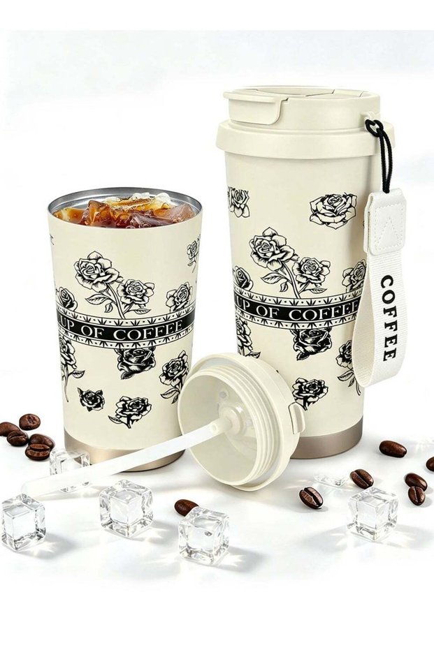Coffee Mugs Insulated Tumblers with Lid and Straw, Large Capacity Double Wall Vacuum Stainless Steel Travel Mug, Coffee Cup for Iced and Hot Drinks, Leak Proof, Durable, and Portable