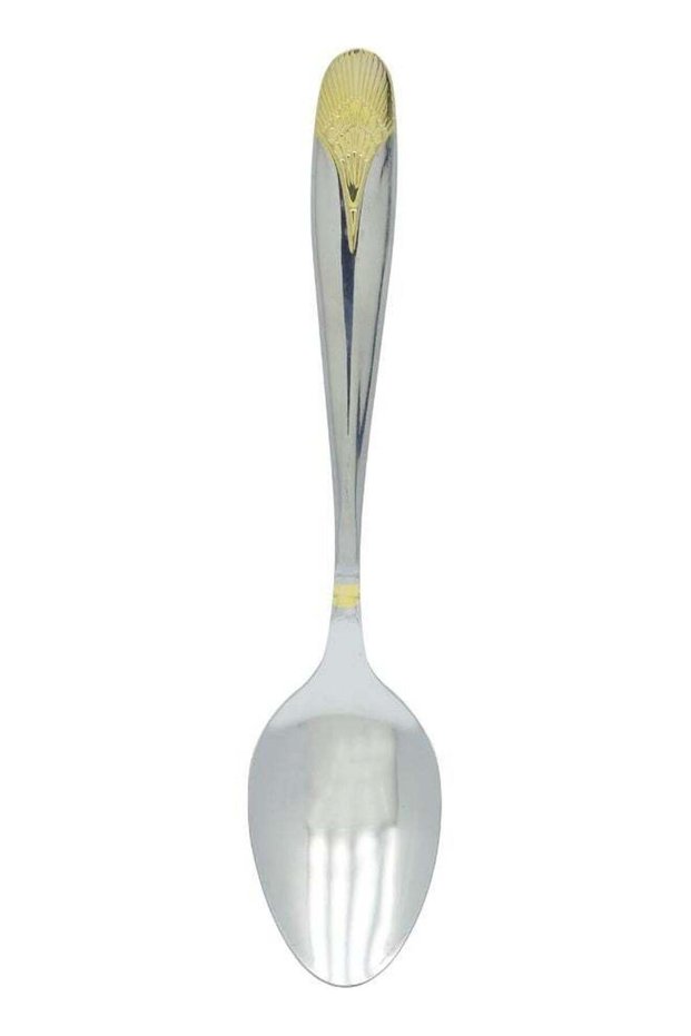 RK DESSERT SPOON CROWN , GOLD, RK0068, 6 PC SET Silver 20.5cm