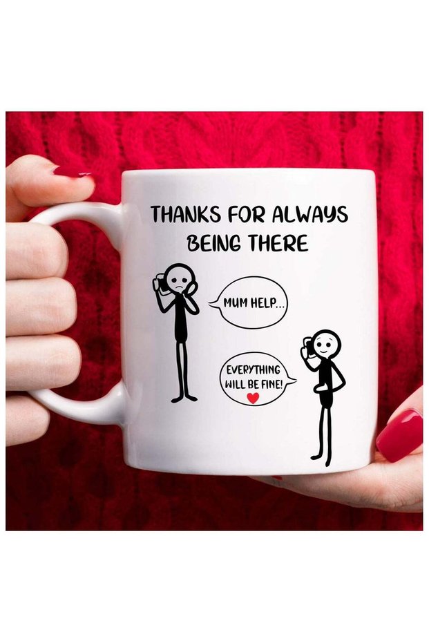 Breezy Valley Mothers Day Mug Funny Mom Coffee Mug, Mothers Day Gifts for Mom Best Mom Gifts from Daughter - Birthday Gifts for Mom Daughter Gifts, Thanks for always being there, 11oz