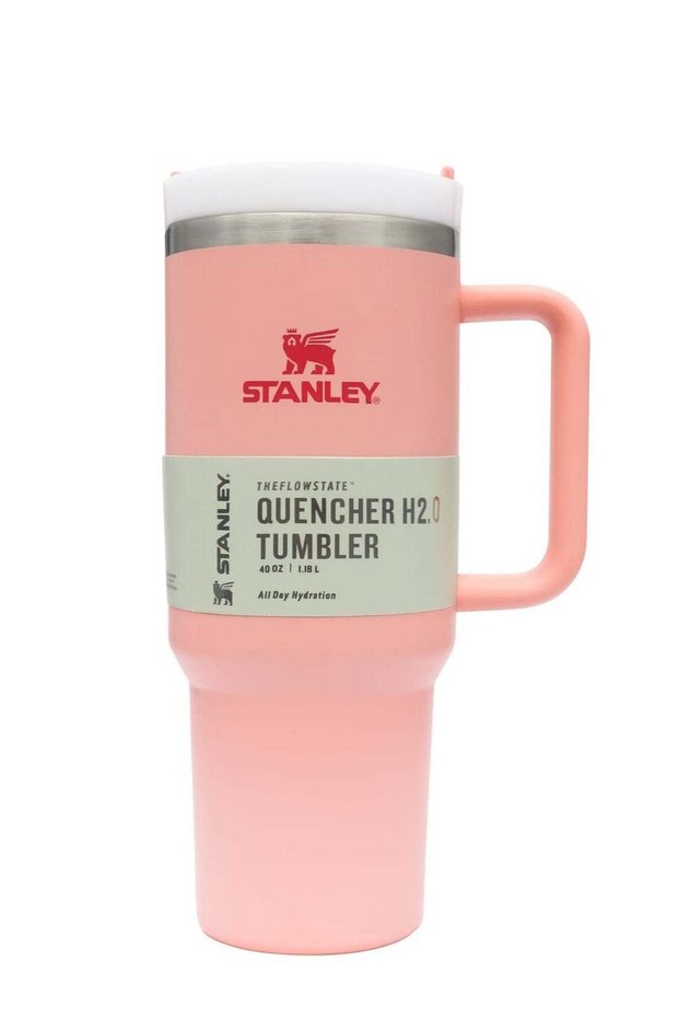 Stanley The Flowstate Quencher H2.0 Tumbler 1.18L (40oz) – Pink | Stainless Steel Vacuum Insulated Travel Mug With Handle | Cold & Hot Hydration Cup