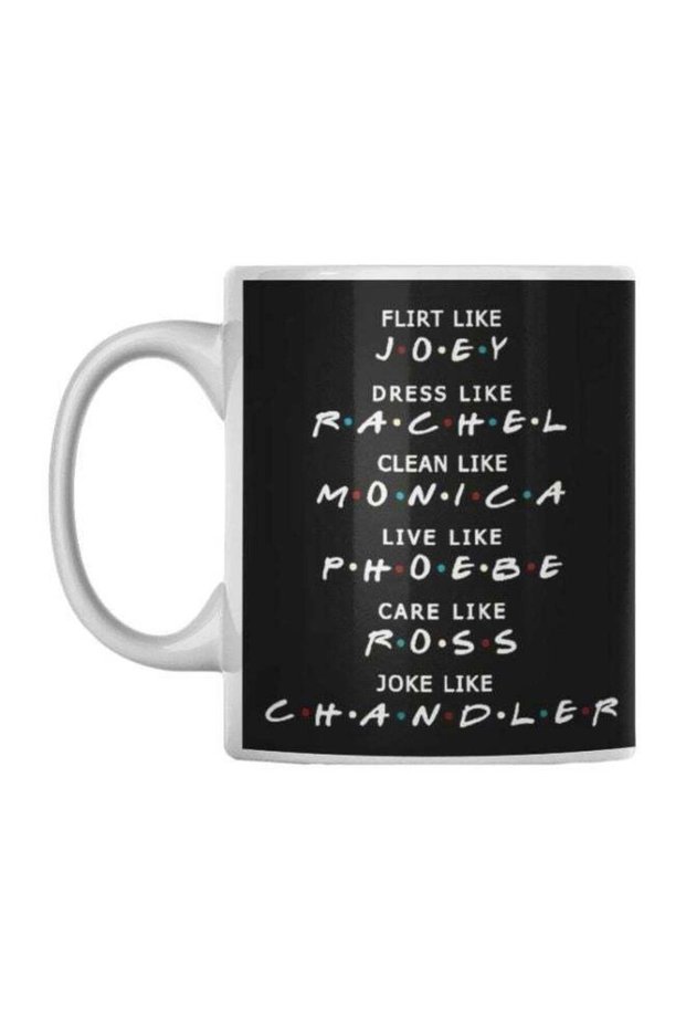 Friends Quote Printed Mug White/Black/Blue 350ml