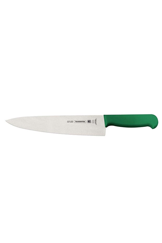 Tramontina Professional 10 Inches Meat Knife with Stainless Steel Blade and Green Polypropylene Handle with Antimicrobial Protection