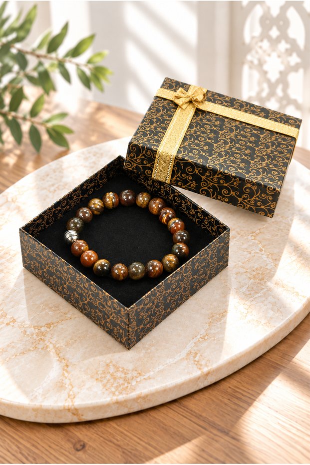 Natural Agate Stone Bracelet - Brown