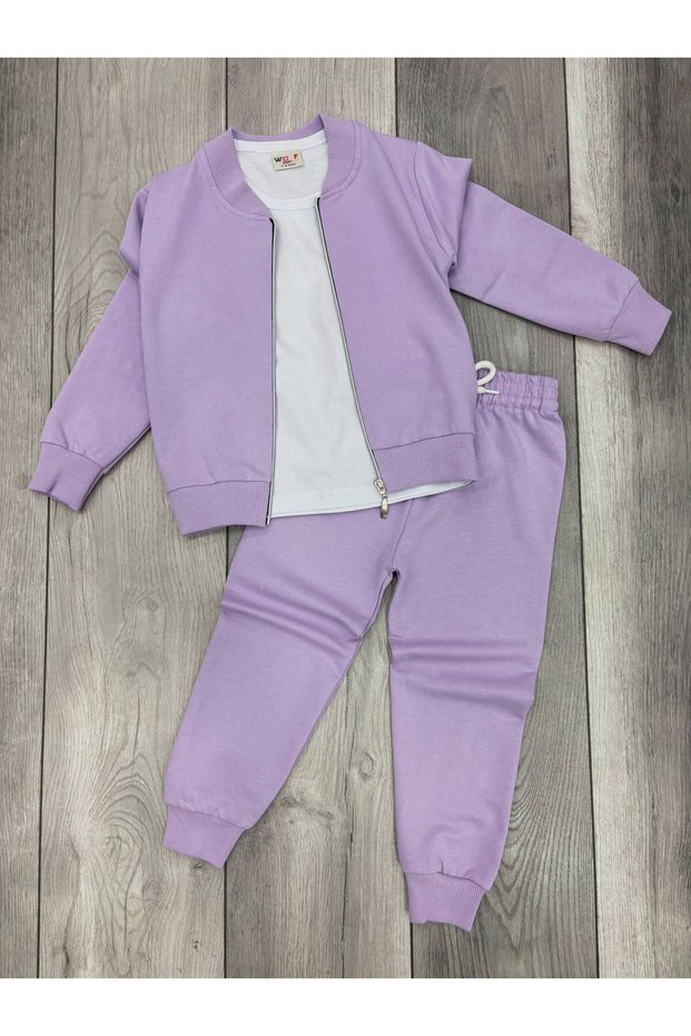 Girl's Seasonal 3-Piece Cardigan Top and Bottom Set