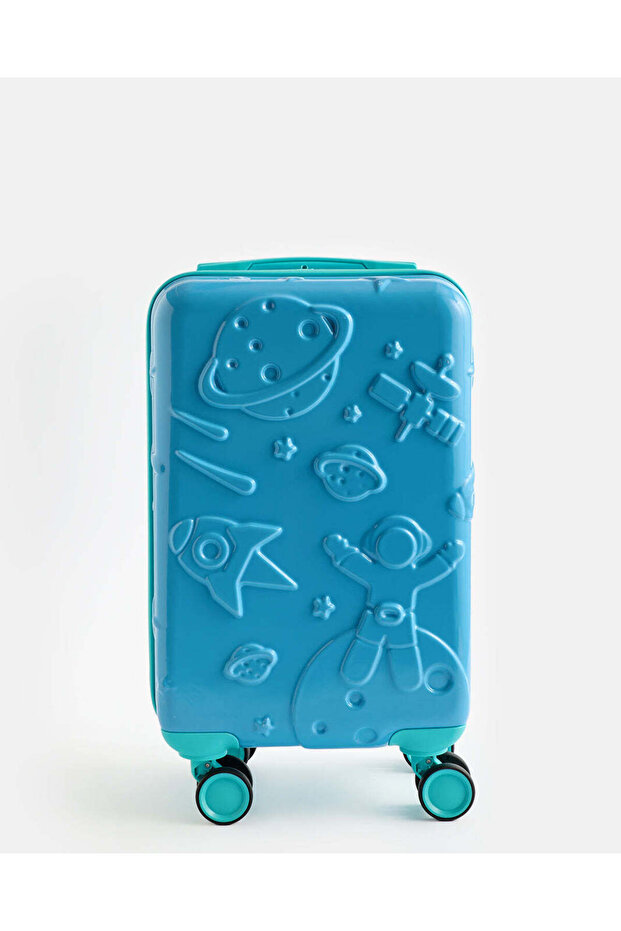 Boys Blue Space Print 18-Inch Trolley Bag