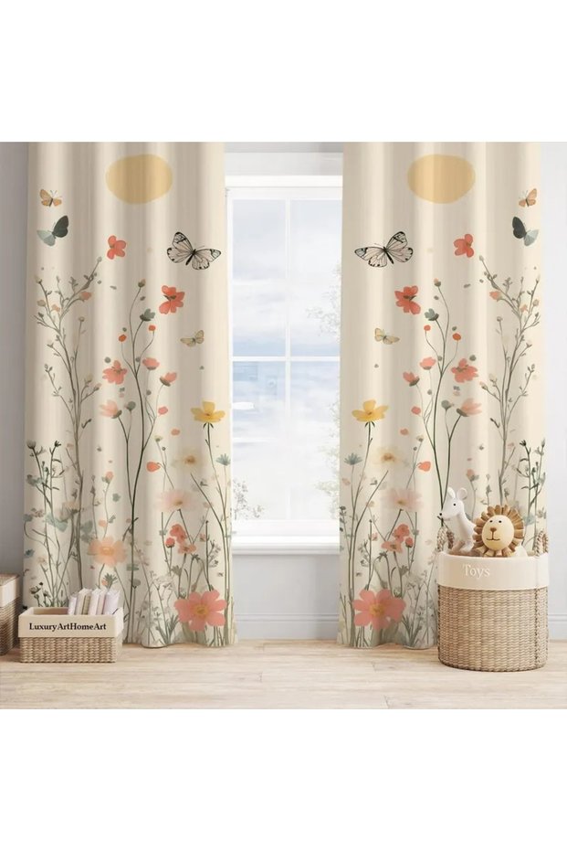 High Quality Printed Background Curtain, Patterned Background Curtain, School and Classroom Curtain, Decorative Single Panel Curtain, Digital Printed Curtain