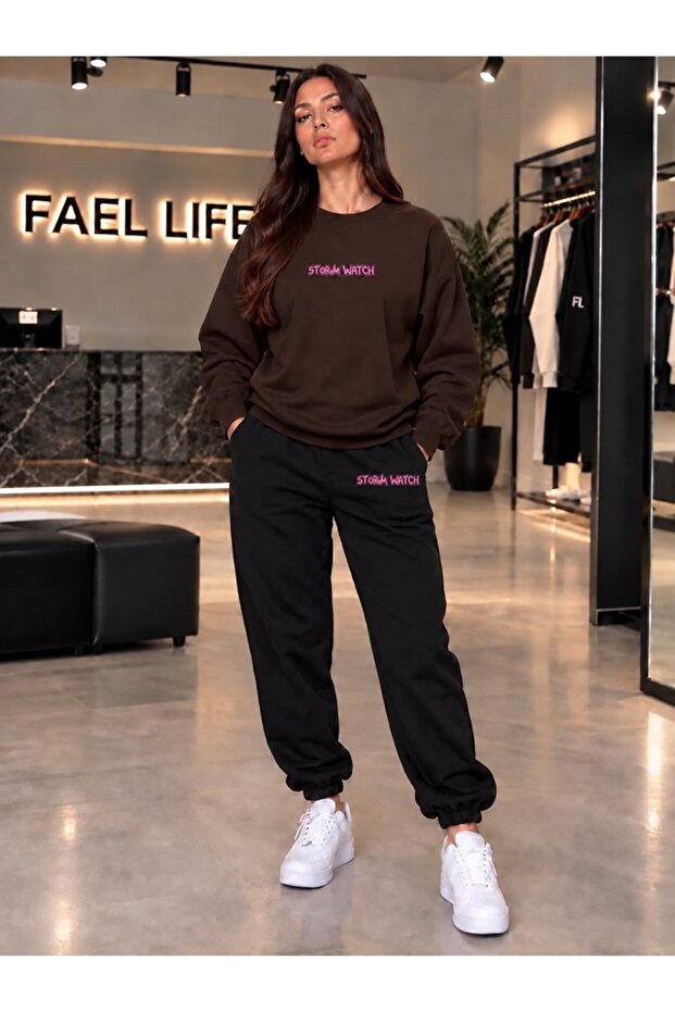 Storm Watch Printed Sweatshirt and Sweatpants Oversize Premium Set