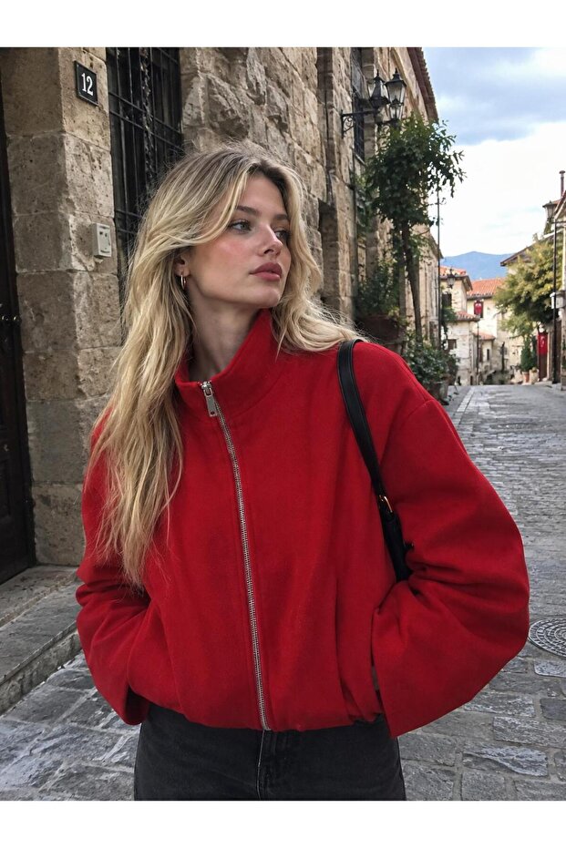 New Season Women's Zra. High Collar Bomber Jacket