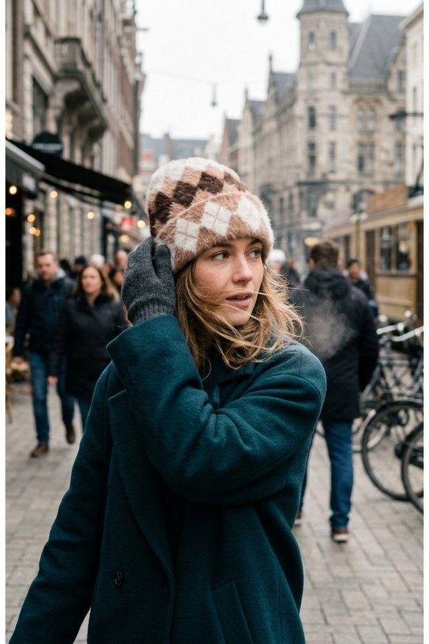 Patterned Shaggy Yarn Soft Textured Plush Women's Beanie - Winter Soft