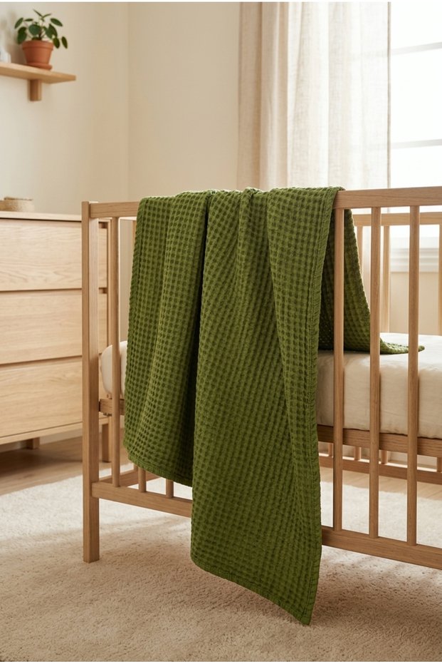 Wafflenest 100% Cotton Waffle Baby Blanket 90X110 cm Crib Cover Baby Blanket