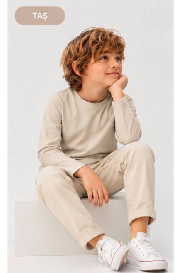 Children's Unisex Long Sleeve Basic T-Shirt 100% Cotton