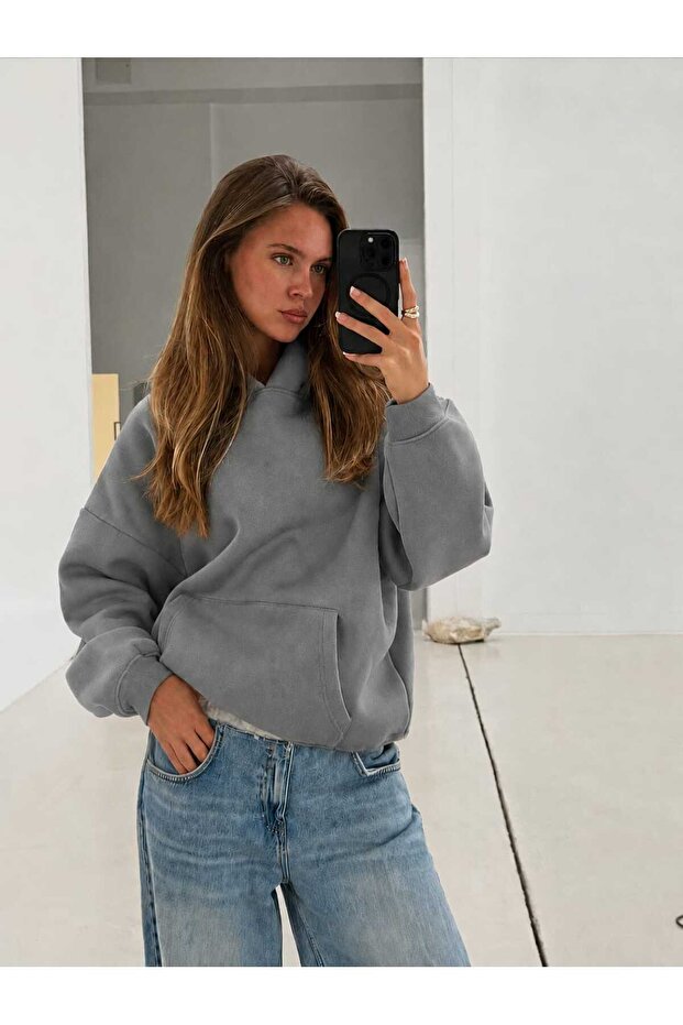 3 Yarn Combed Cotton Hooded Sweatshirt Lq5