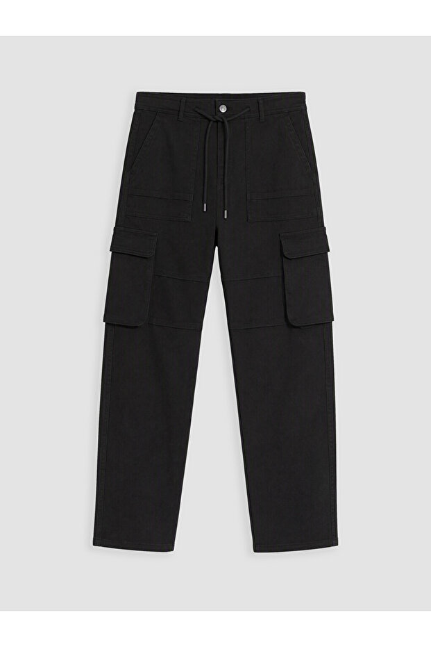 Özmarka New Season Black Loose Fit Men's Cargo Pants