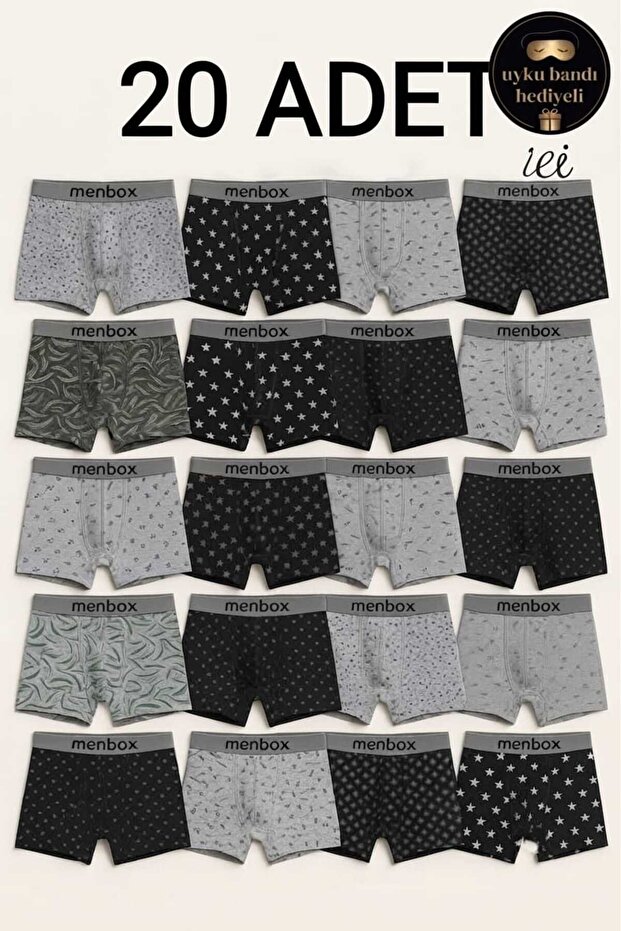 Cotton Lycra Mixed Patterned Men's Boxer Set - Custom Made with Sleep Band as a Gift