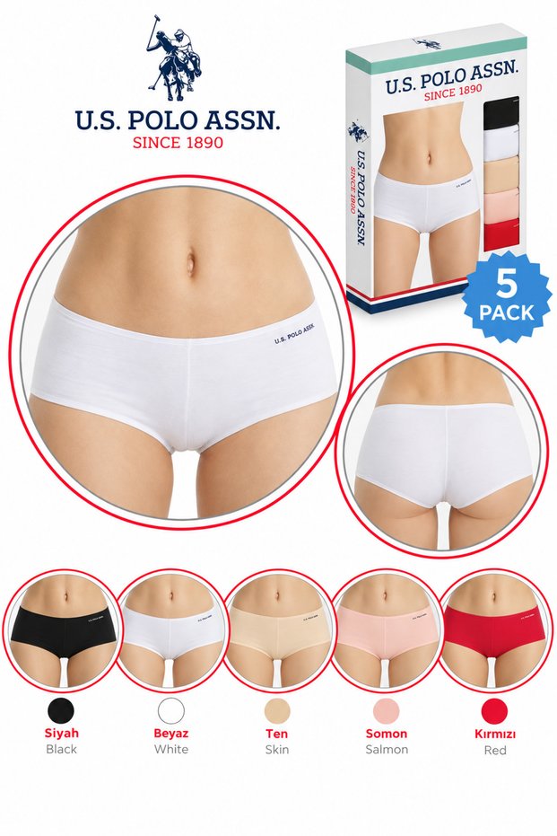 Women'S, Licensed, Colorful, Comfortable, Elastic, 47% Modal 47% Cotton, 5-Pack Shorts Panties