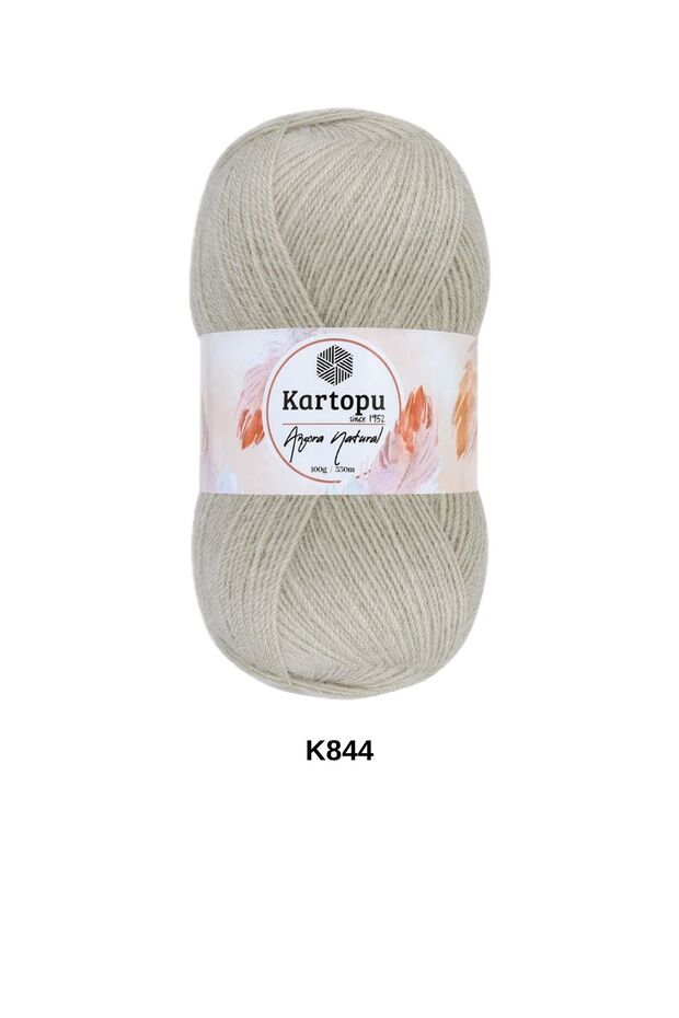 1 Piece Kartopu Angora Natural 100 Grams 550 Yards Natural Shawl Blouse Cardigan Vest Hand Knitted Yarn Color: K844