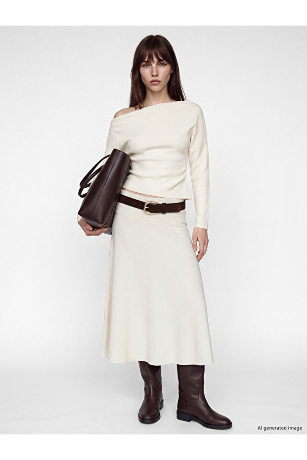 Esvab • Modern & Distinctive Flared Skirt with Waist Drawstring