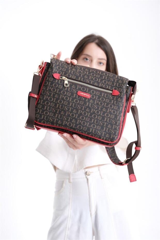Multi-Compartment Zippered Women's Hand and Shoulder Bag