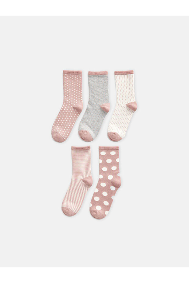 Rmz Gi̇yi̇m Farkiyla Polka Dot Women's Socks 5-Pack