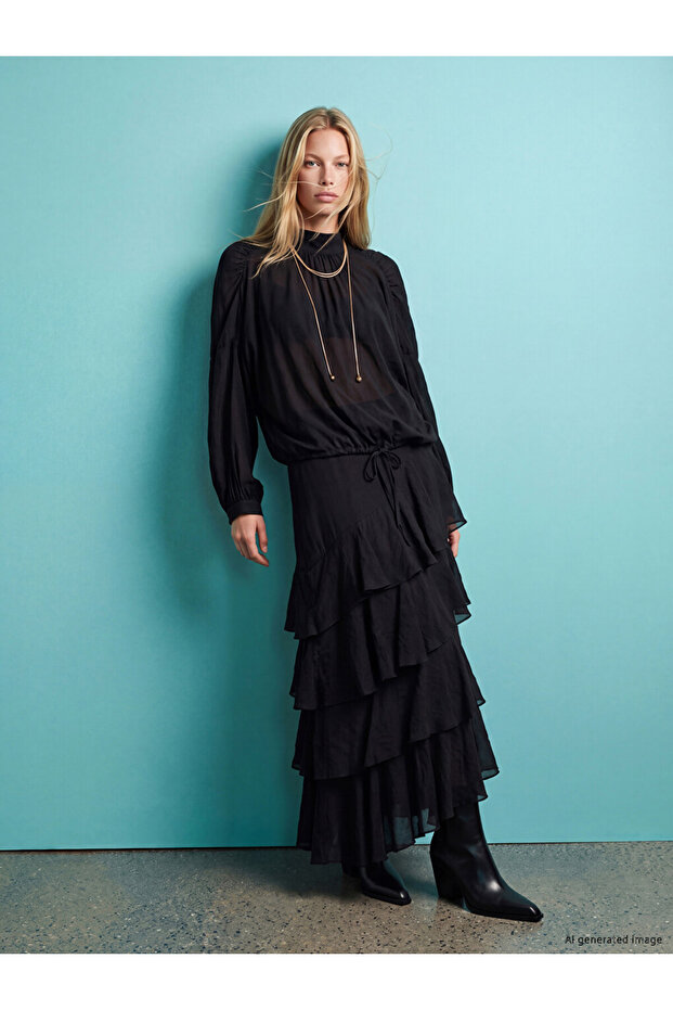 Zippered Waist Layered Skirt for Style Enthusiasts from Uzg Store