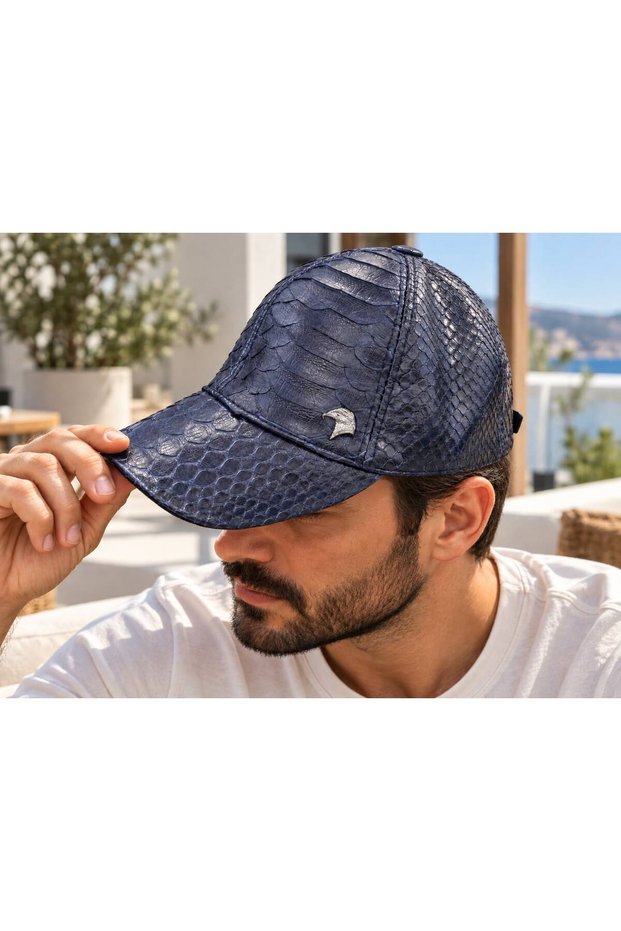 Unisex Genuine Python Leather Men/Women Water and Wind Resistant Special Craftsmanship Hat