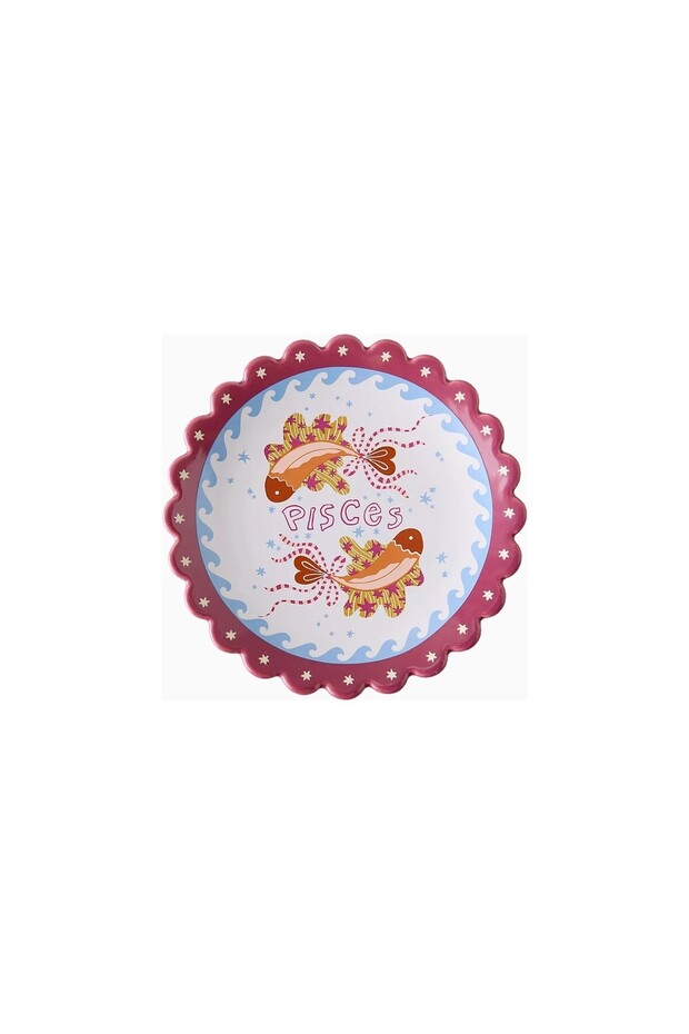 All the Luck in the World Zodiac Patterned Ceramic Plate - Pisces