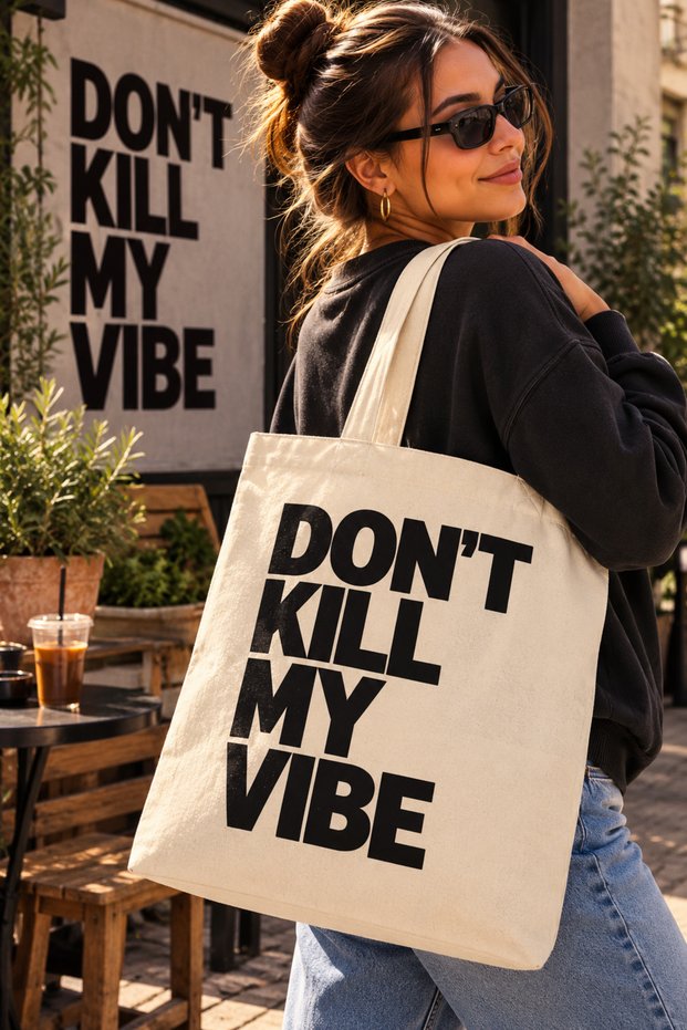 My Babe Printed - Raw Fabric Shoulder Bag