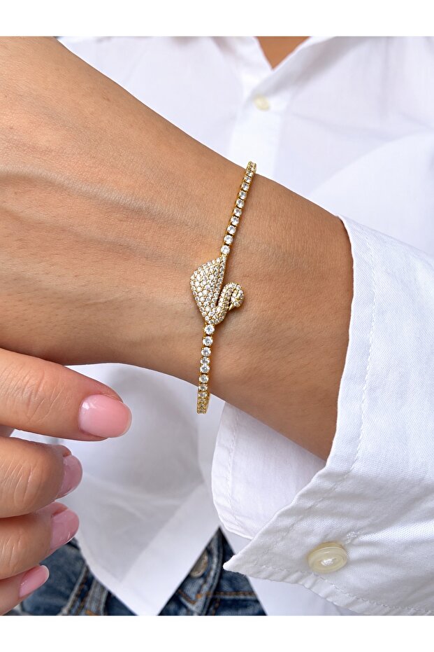 Zircon Stone Swan Model Tennis Bracelet