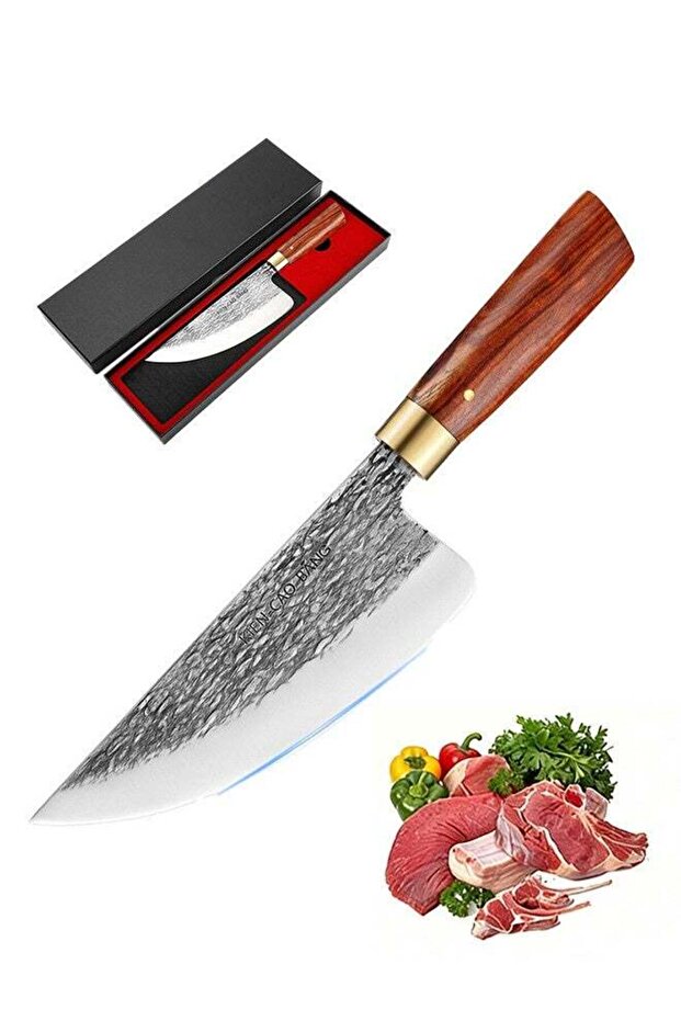 Kitchen Knife Butcher Knife Boning Knife Chef's Knife+Premium Gift Box,High-Quality 5Cr15 High-Carbon Steel,Professional Forged Kitchen Knife Features Solid Wood,Slicing Knife/Meat Cutter,for Home an