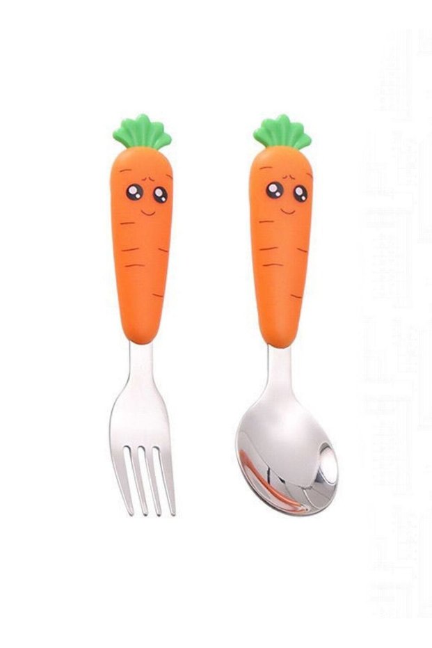 2-Piece Stainless Steel Carrot Kid’s Cutlery Set