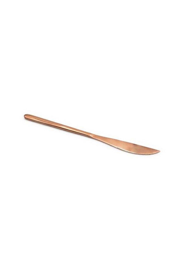 BERAM Dazzle Dine Dining Knife – Premium 420 Stainless Steel Table Knife with PVD Copper Finish Sharp & Durable Kitchen Cutlery Single Piece Tableware