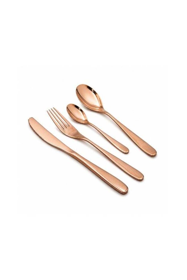 Table Trend, Elegant Stainless Steel Cutlery Set, PVD Copper Finish, 18/10 Grade Kitchen Utensils Set, Tableware Set for Home, Restaurants and More