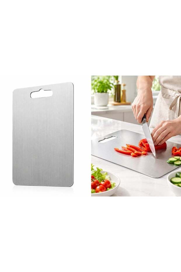 Stainless Steel Cutting Board Durable Multi Purpose Kitchen Chopping Block 39*28*0.2CM 1PC