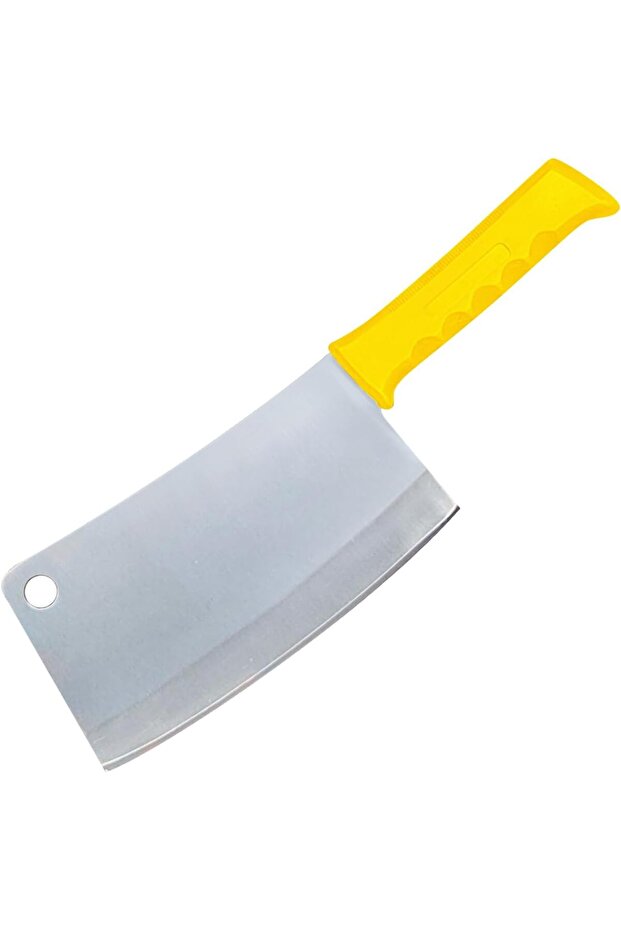 Kitchen Master 8 Inch Stainless Steel Meat Cleaver with Yellow Handle