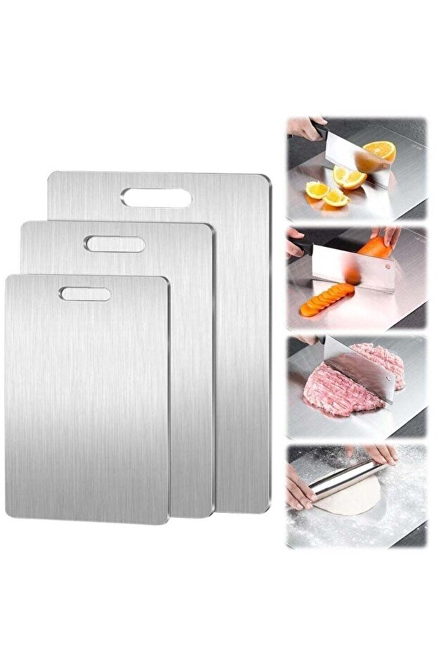 1 pcs Stainless steel Cutting Board, Stainless steel Cutting Boards for Kitchen, New Double Sided Food-Grade Board, Thick Cutting Board for Home Kitchen Cooking