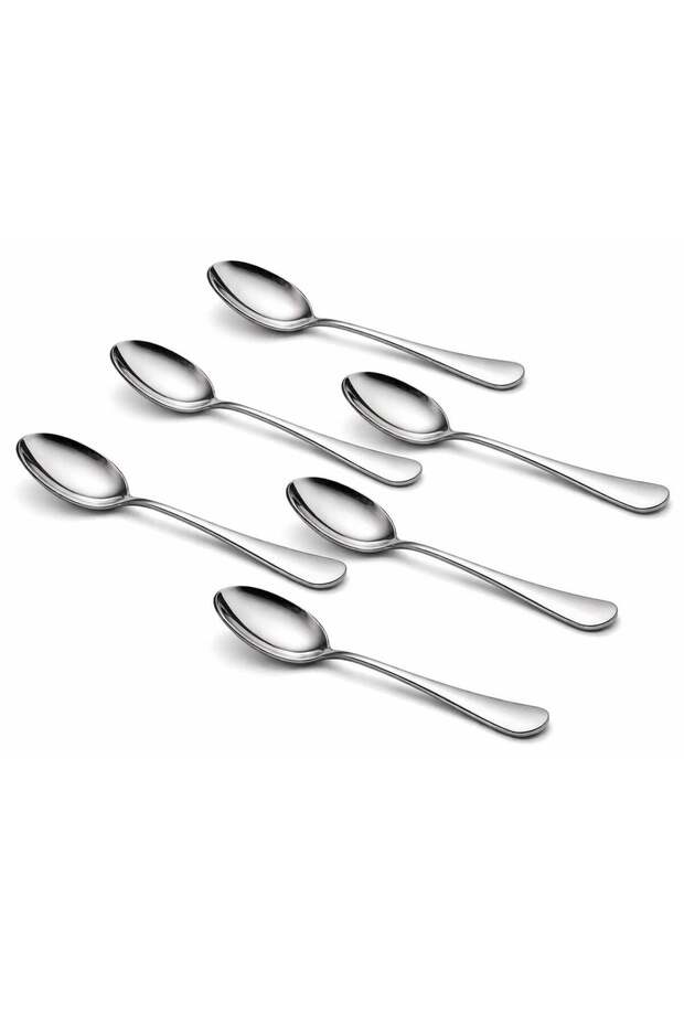 6 Pieces Stainless Steel Spoon Set, 20cm-50g Spoons Silverware, Stainless Steel Tea Spoons, Small Spoons, Mirror Polished Teaspoon, Dessert Spoons For Home, Kitchen, Restaurant, Dishwasher Safe