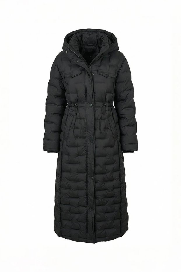 High Collar Anorak Coat Black
