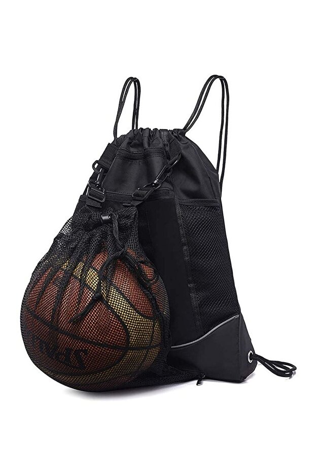 Mesh Basketball Backpack with Drawstring,Waterproof Nylon Sports Bag