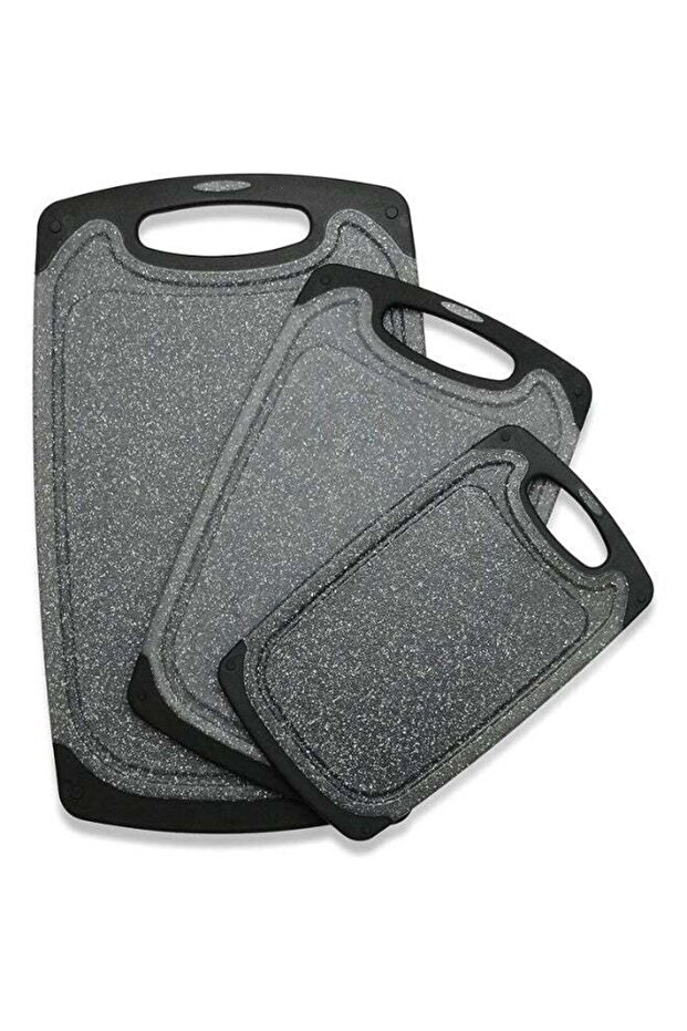 Cutting Board Set of 3 with Juice Grooves,Non-Slip Rubber Feet and Easy Grip Handles,Dishwasher Safe Kitchen Chopping Boards
