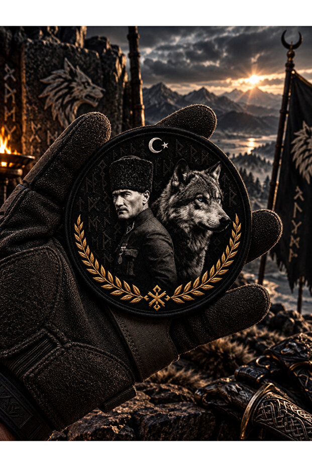 Atatürk & Kurt Patch/Peç/Arma (8.7 cm)