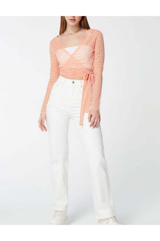Top, peach orange