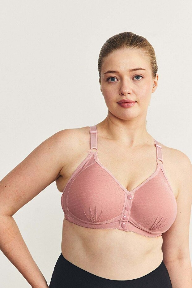 Wireless Snap-On Gathering Bra Cc869 Dusty Rose