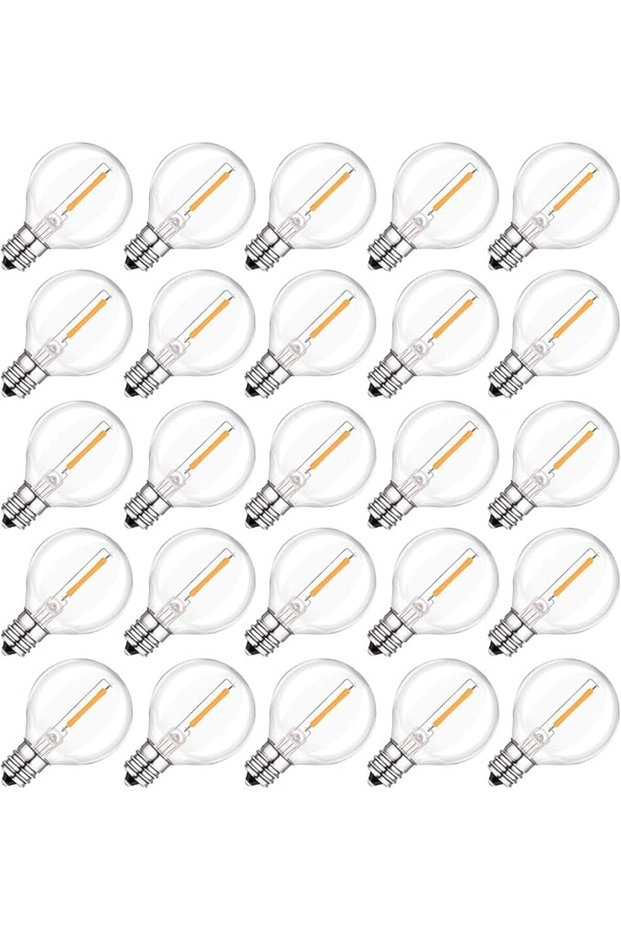 25 قطعة من مصابيح LED G40 بقوة 1 واط للاستخدام الخارجي، تعمل بجهد 220-240 فولت تيار متردد