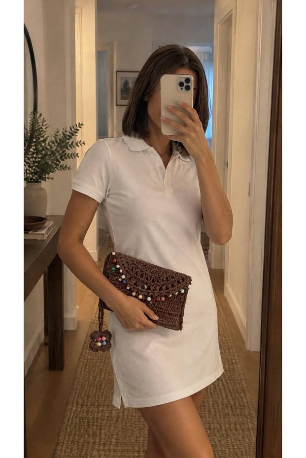 Hand Knitted Women's Bag Brown