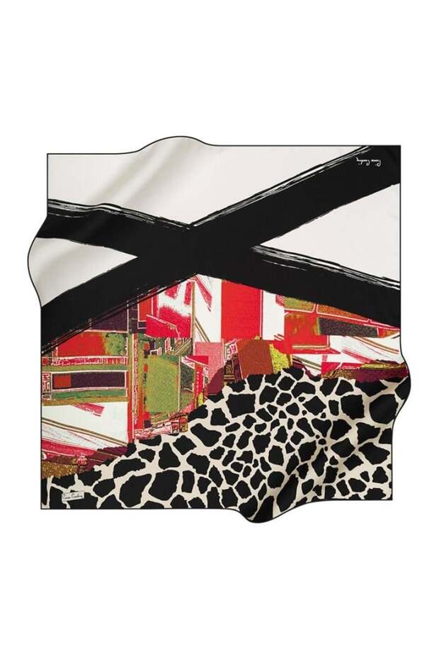 Pure Tivil Silk Scarf 8418438 911 Beige Geometric Pattern