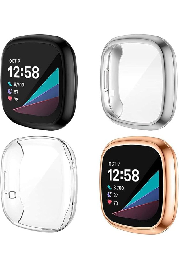 حافظة واقية للساعة الذكية، حافظة حماية للشاشة متوافقة مع Fitbit Sense وVer