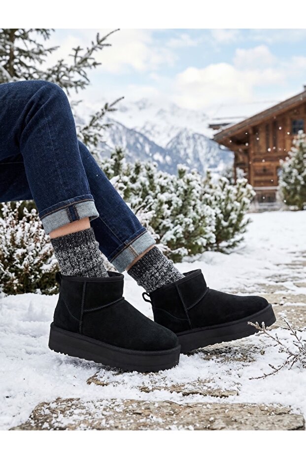 Women's Thick Heeled Fur-Lined Boots, Cold Resistant