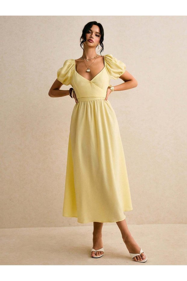 Rochie midi , galben
