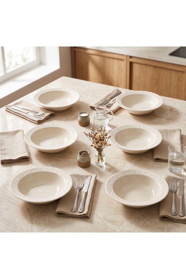 Bahar Porcelain Round Soup Bowl Set of 6